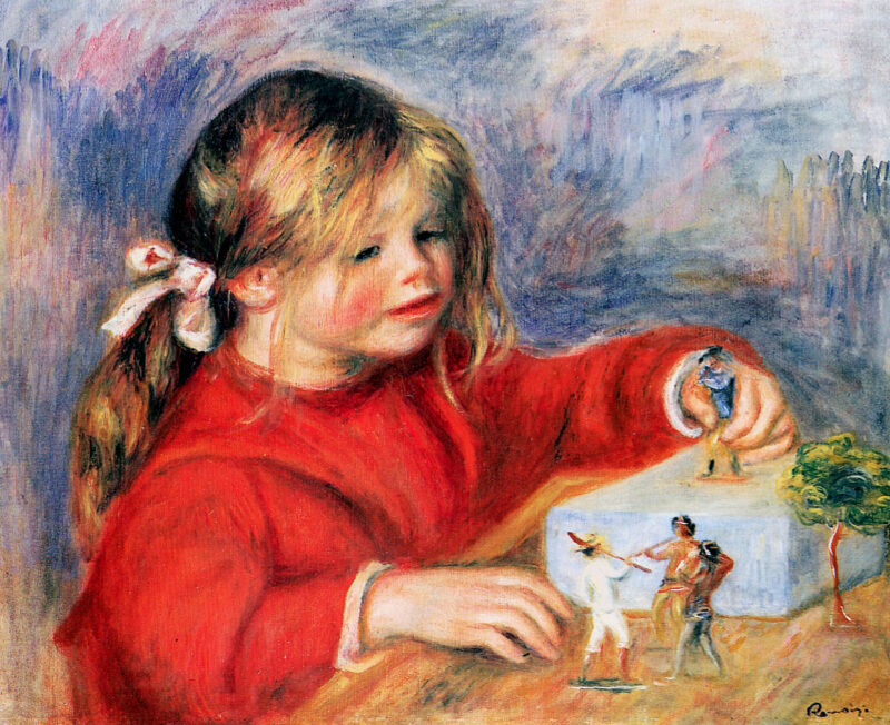 Claude Renoir at play Sun (1905) - Pierre-Auguste Renoir Tablo