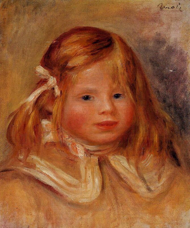 Coco in a Red Ribbon (1905) - Pierre-Auguste Renoir Tablo
