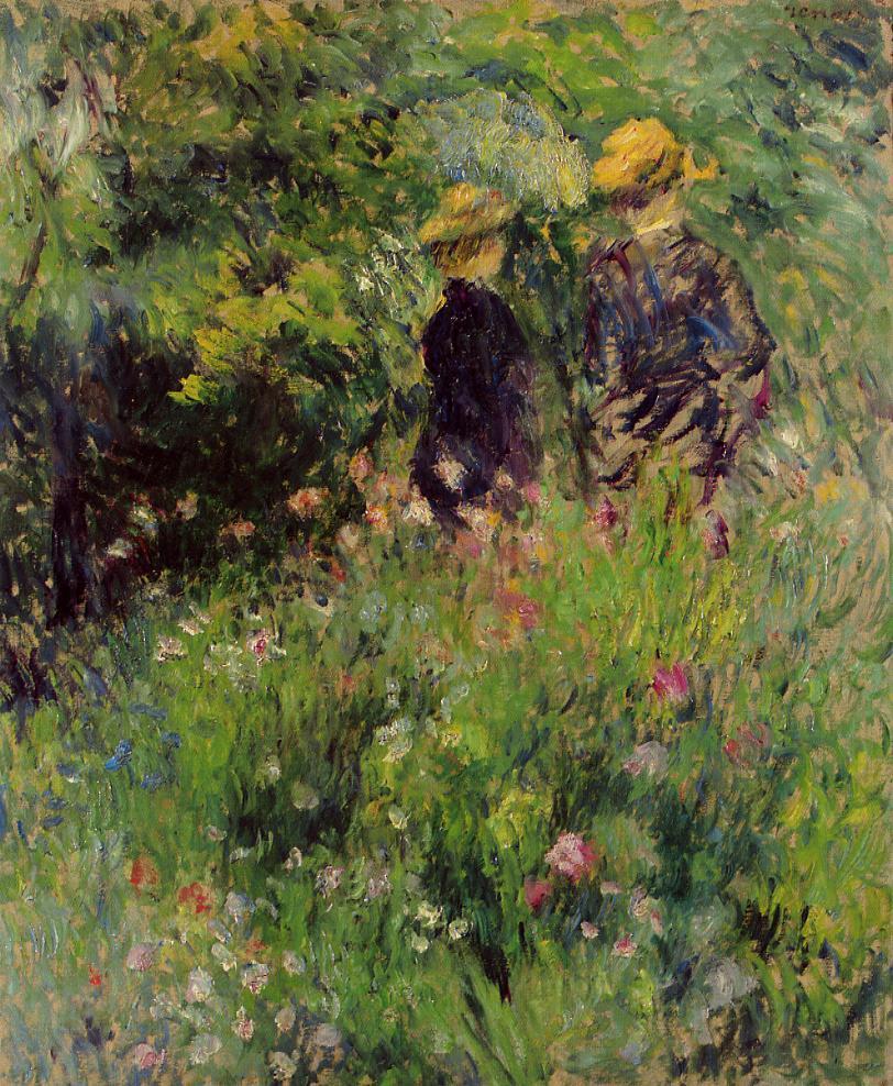 Conversation in a Rose Garden (1876) – Pierre-Auguste Renoir Tablo