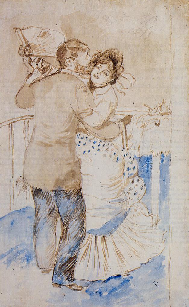 Country Dance (study) (1883) - Pierre-Auguste Renoir Tablo