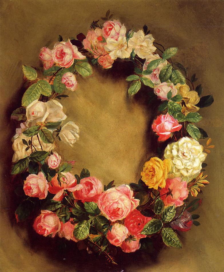 Crown of Roses (1858) - Pierre-Auguste Renoir Tablo