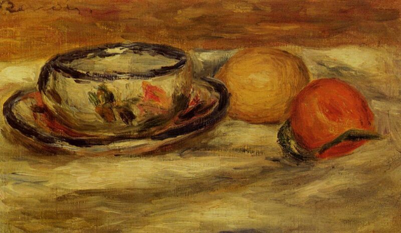 Cup, Lemon and Tomato (1916) - Pierre-Auguste Renoir Tablo