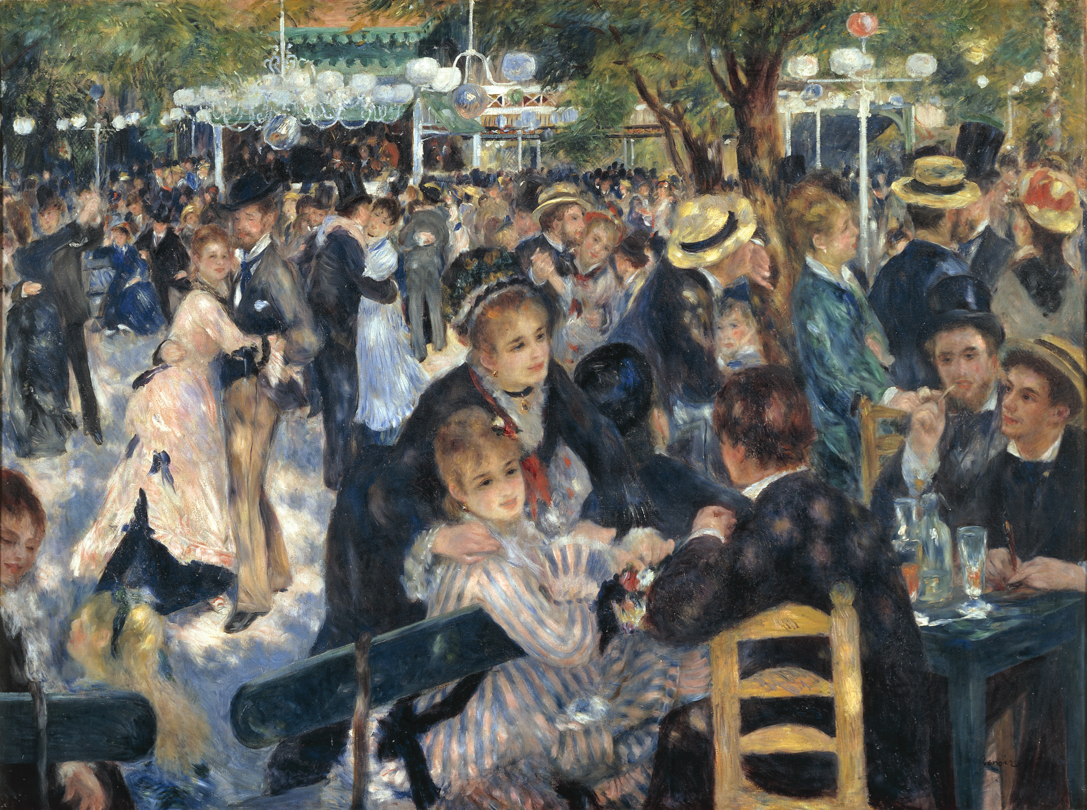 Dance at Moulin de la Galette (1876) - Pierre-Auguste Renoir Tablo
