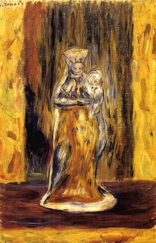 Earthenware Virgin and Child - Pierre-Auguste Renoir Tablo