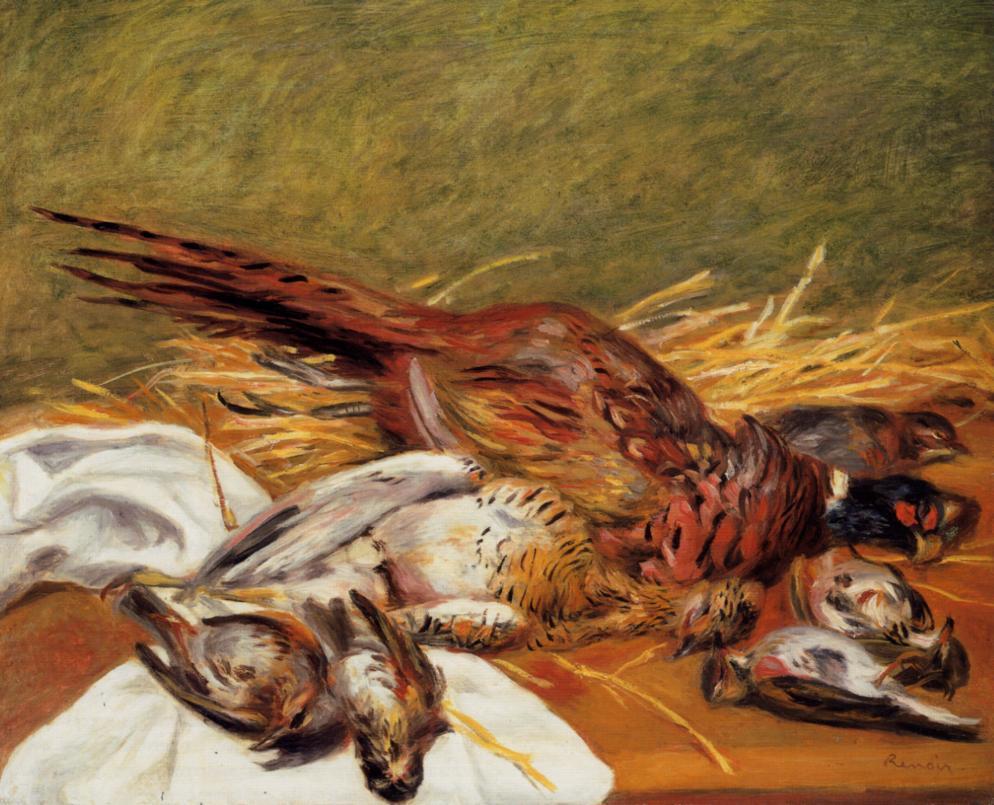 Faisans, Canapetiere et grives (1902) - Pierre-Auguste Renoir Tablo