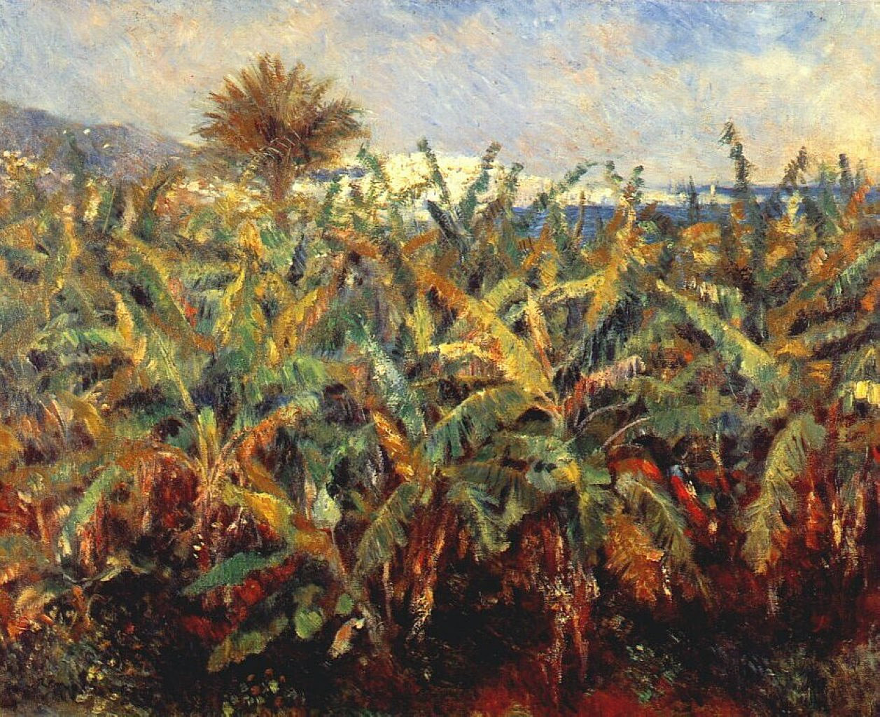 Field of Banana Trees (1881) - Pierre-Auguste Renoir Tablo