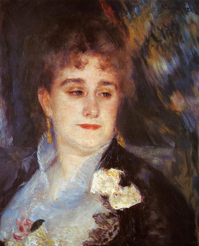 First Portrait of Madame Georges Charpeitier (1876) - Pierre-Auguste Renoir Tablo