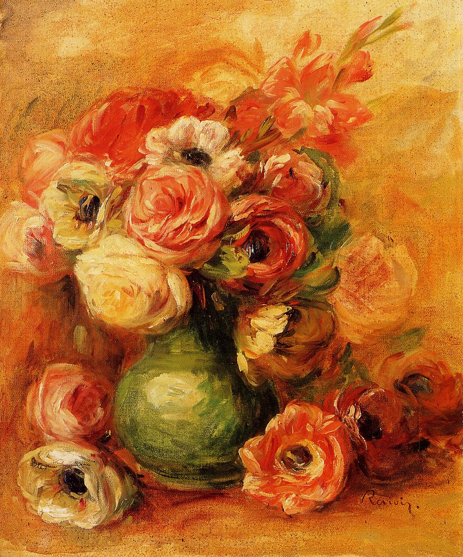 Flowers (1901) - Pierre-Auguste Renoir Tablo