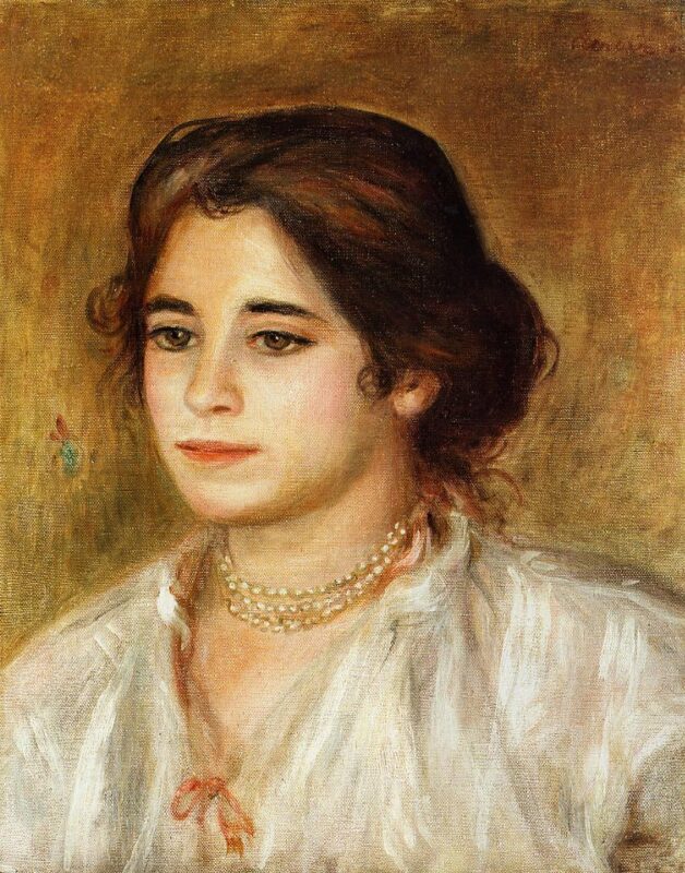 Gabrielle Wearing a Necklace (1906) – Pierre-Auguste Renoir Tablo