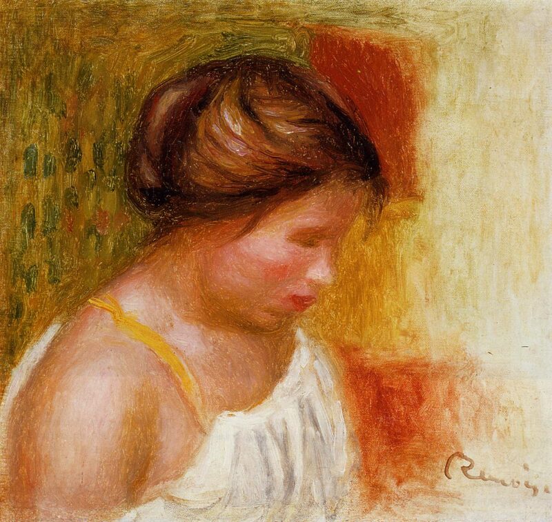 Gabrielle in a Chemise (1905) - Pierre-Auguste Renoir Tablo