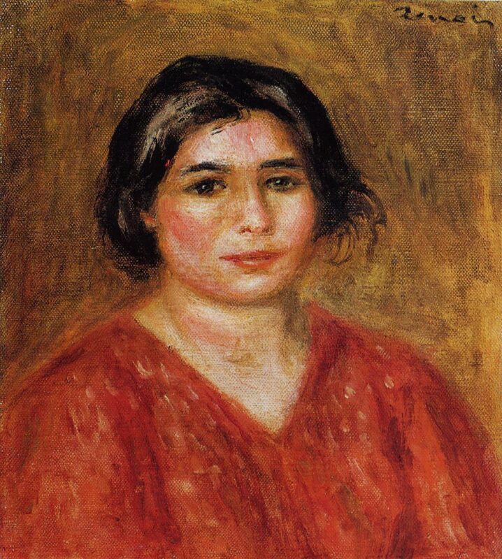Gabrielle in a Red Blouse (1913) – Pierre-Auguste Renoir Tablo