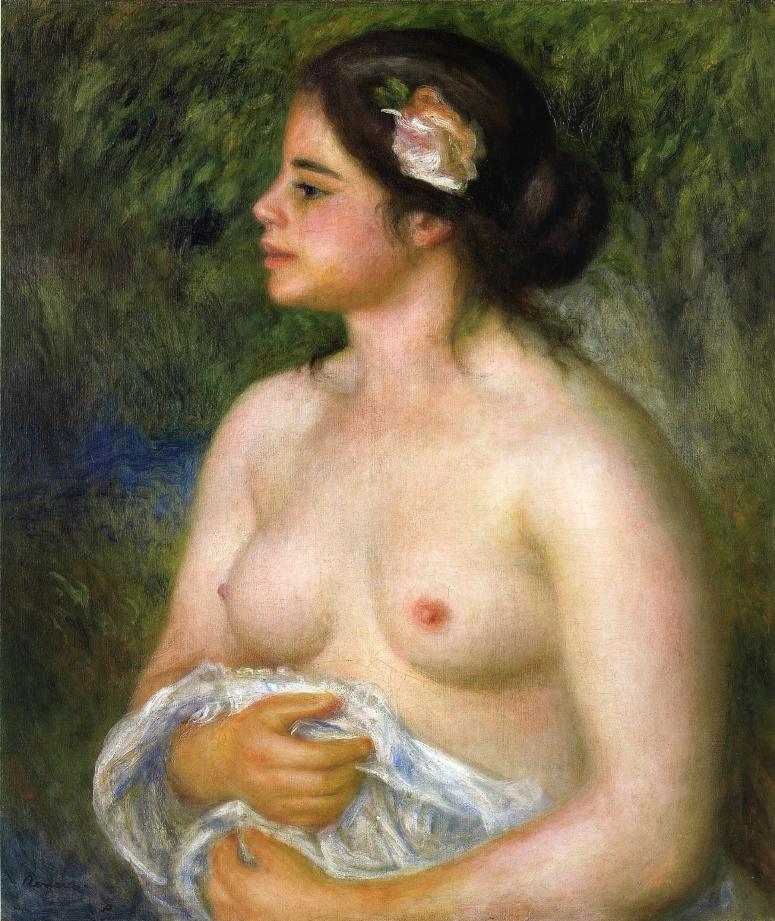 Gabrielle with a Rose (The Sicilian Woman) (1899) - Pierre-Auguste Renoir Tablo