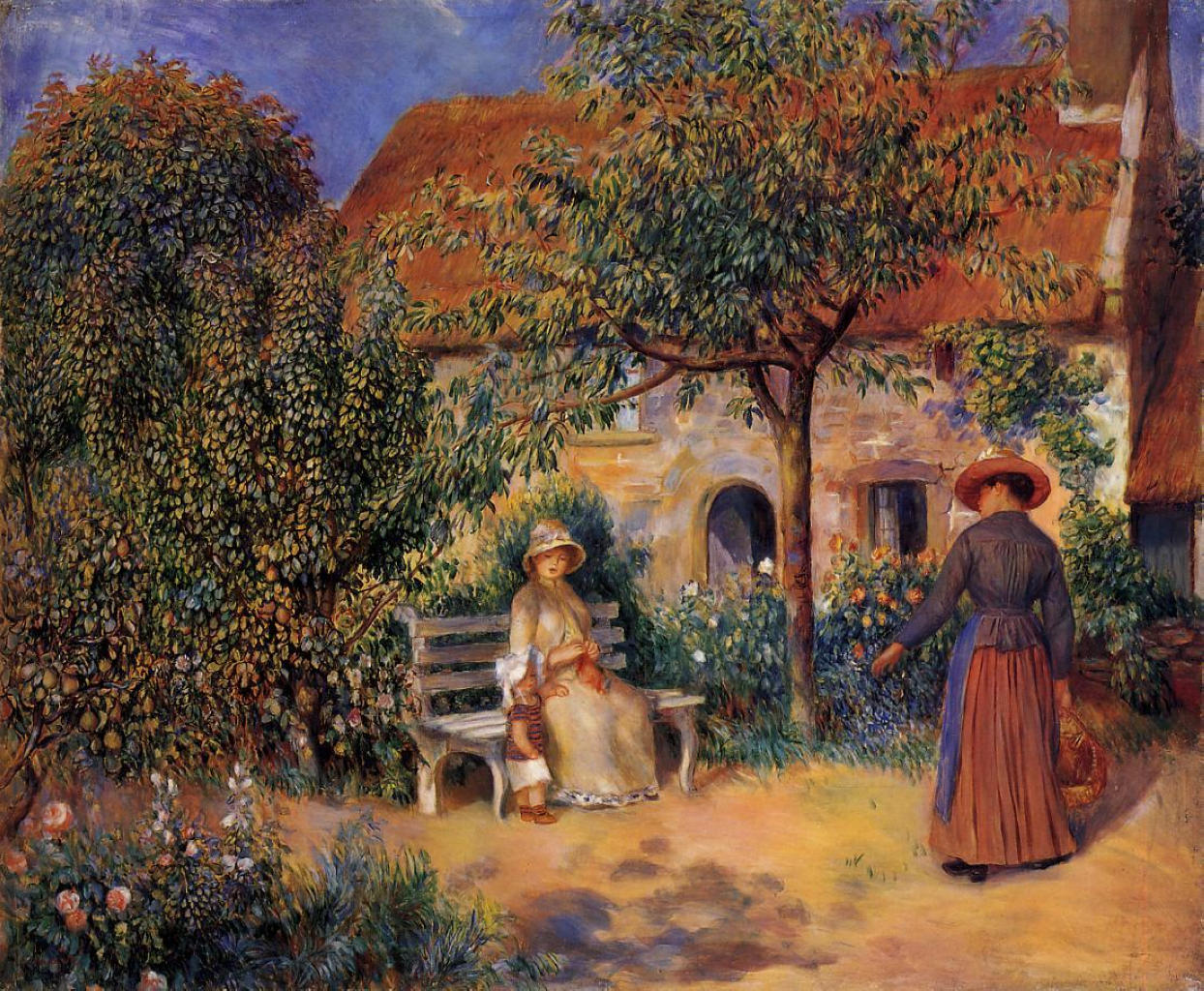 Garden Scene in Brittany (1886) - Pierre-Auguste Renoir Tablo