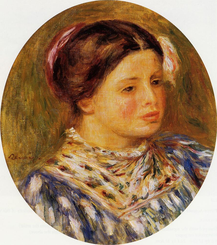 Girl in Blue (1918) - Pierre-Auguste Renoir Tablo