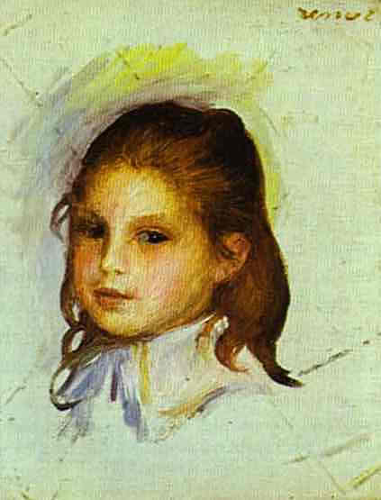 Girl with Brown Hair (1887) - Pierre-Auguste Renoir Tablo