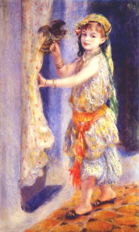 Girl with Falcon (1882) - Pierre-Auguste Renoir Tablo