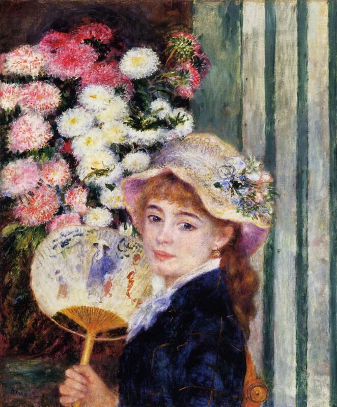 Girl with Fan (1881) - Pierre-Auguste Renoir Tablo