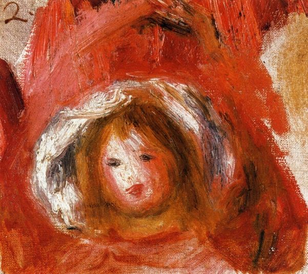 Girl with Hat - Pierre-Auguste Renoir Tablo