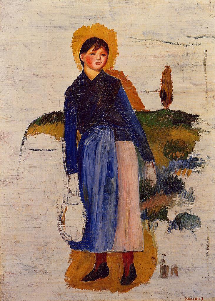 Girl with Red Stockings (1886) – Pierre-Auguste Renoir Tablo