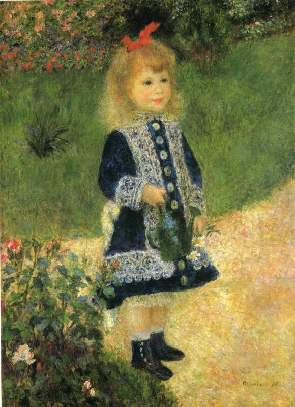 Girl with a Watering Can (1876) - Pierre-Auguste Renoir Tablo