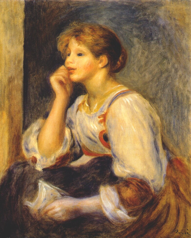 Girl with a letter (1894) - Pierre-Auguste Renoir Tablo