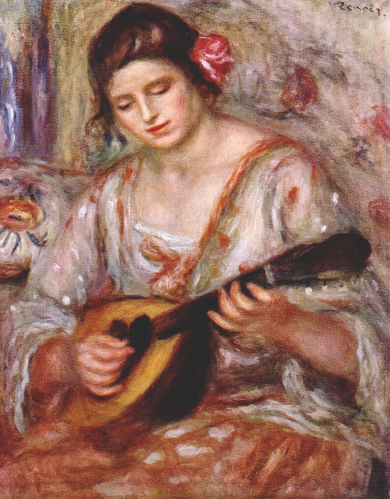Girl with a mandolin (1918) – Pierre-Auguste Renoir Tablo