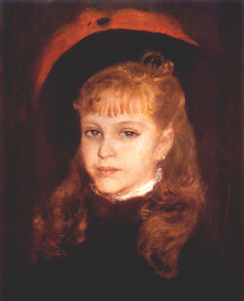 Girl with a pink feather (1876) – Pierre-Auguste Renoir Tablo