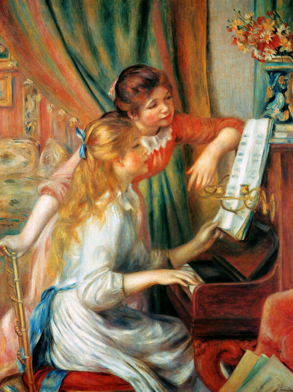 Girls at the Piano (1892) - Pierre-Auguste Renoir Tablo