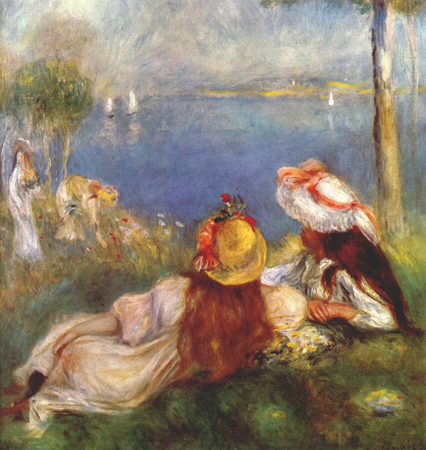 Girls on the seashore (1894) - Pierre-Auguste Renoir Tablo