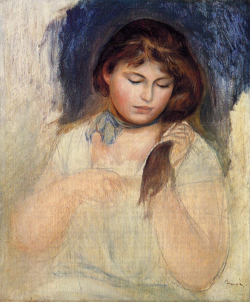 Head of Gabrielle (1895) – Pierre-Auguste Renoir Tablo