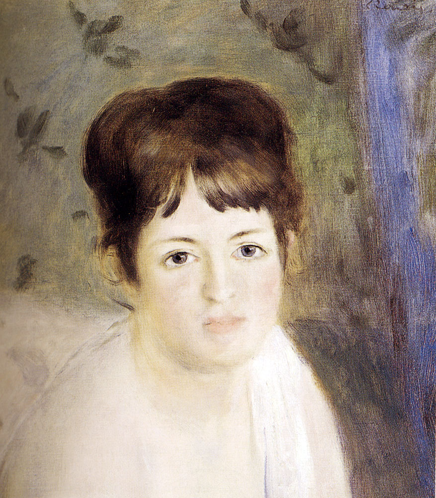 Head of a Woman (1876) - Pierre-Auguste Renoir Tablo