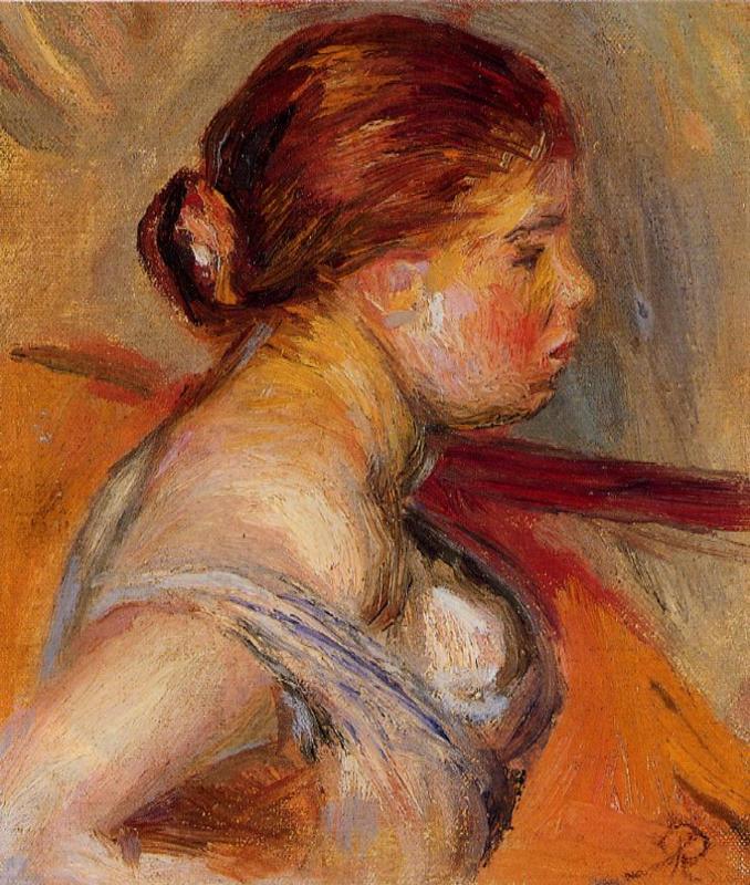 Head of a Young Girl (1880) - Pierre-Auguste Renoir Tablo