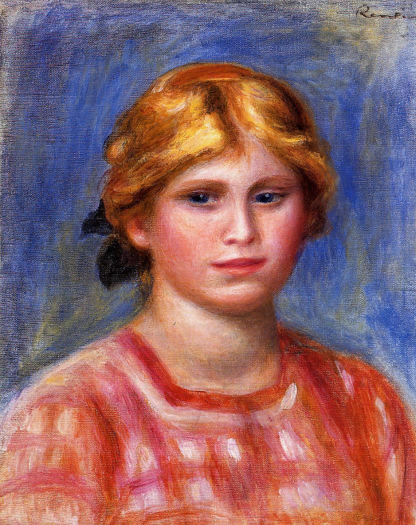 Head of a Young Girl (1905) - Pierre-Auguste Renoir Tablo