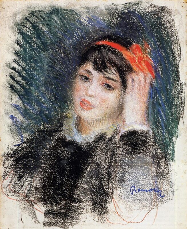 Head of a Young Woman (1878) – Pierre-Auguste Renoir Tablo