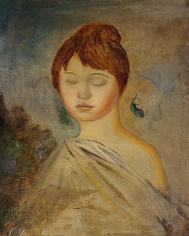 Head of a Young Woman (1887) - Pierre-Auguste Renoir Tablo