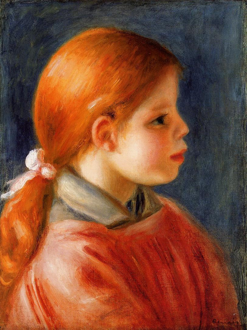 Head of a Young Woman (1888) - Pierre-Auguste Renoir Tablo