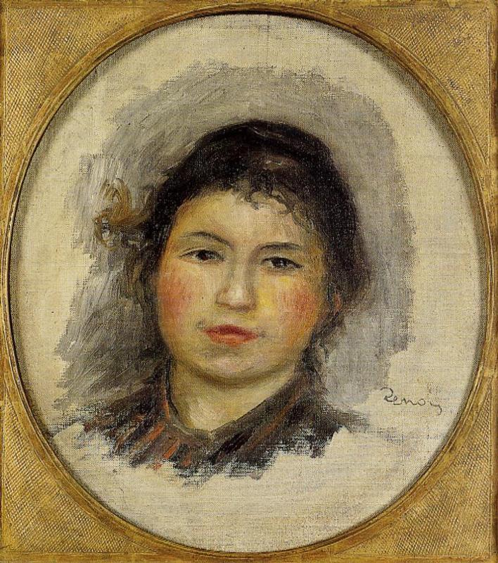 Head of a Young Woman (1901) - Pierre-Auguste Renoir Tablo