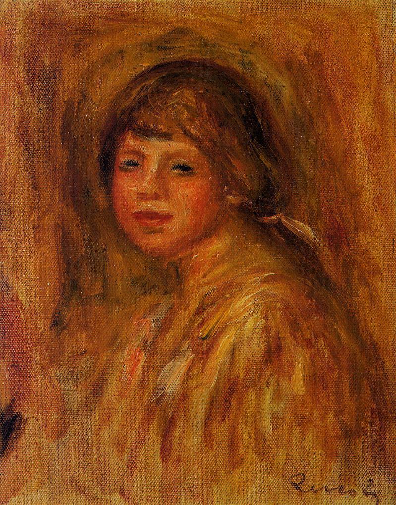 Head of a Young Woman (1915) – Pierre-Auguste Renoir Tablo