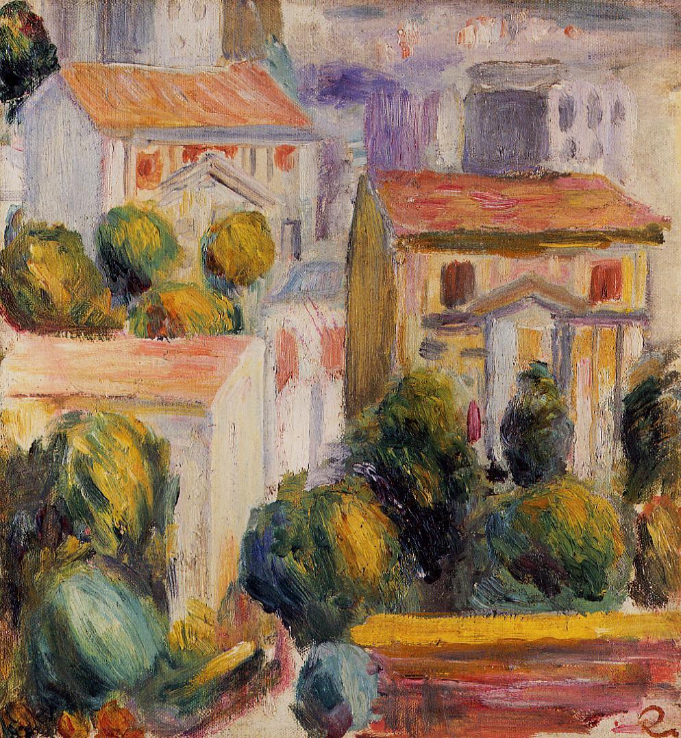 House at Cagnes - Pierre-Auguste Renoir Tablo