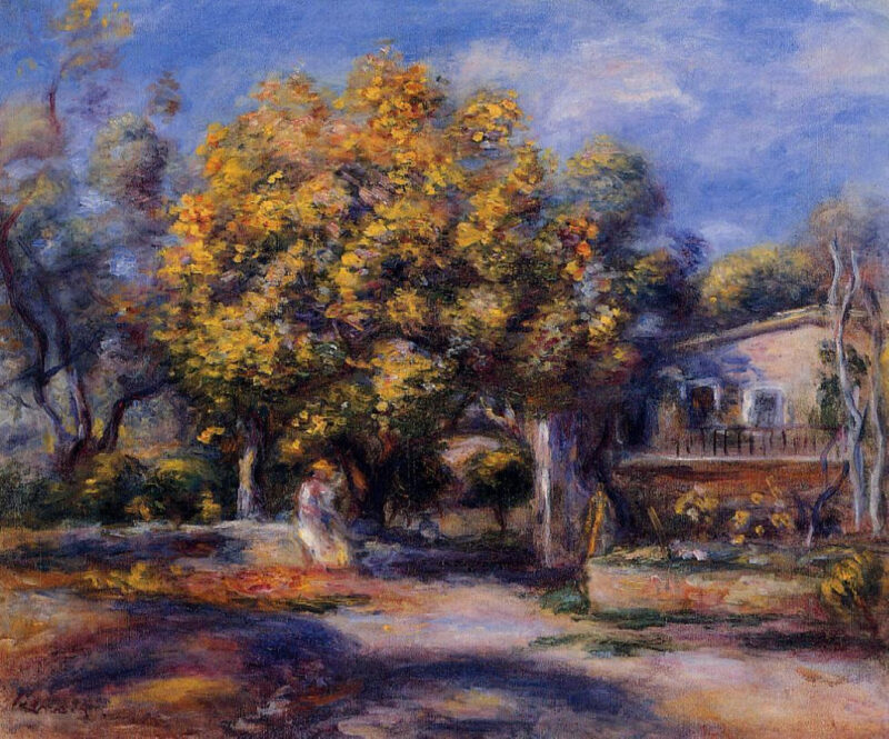 Houses at Cagnes (1905) - Pierre-Auguste Renoir Tablo