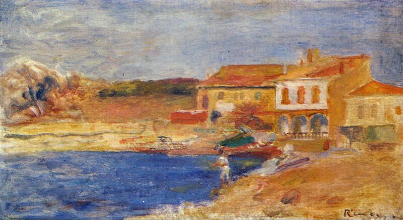 Houses by the Sea (1912) - Pierre-Auguste Renoir Tablo