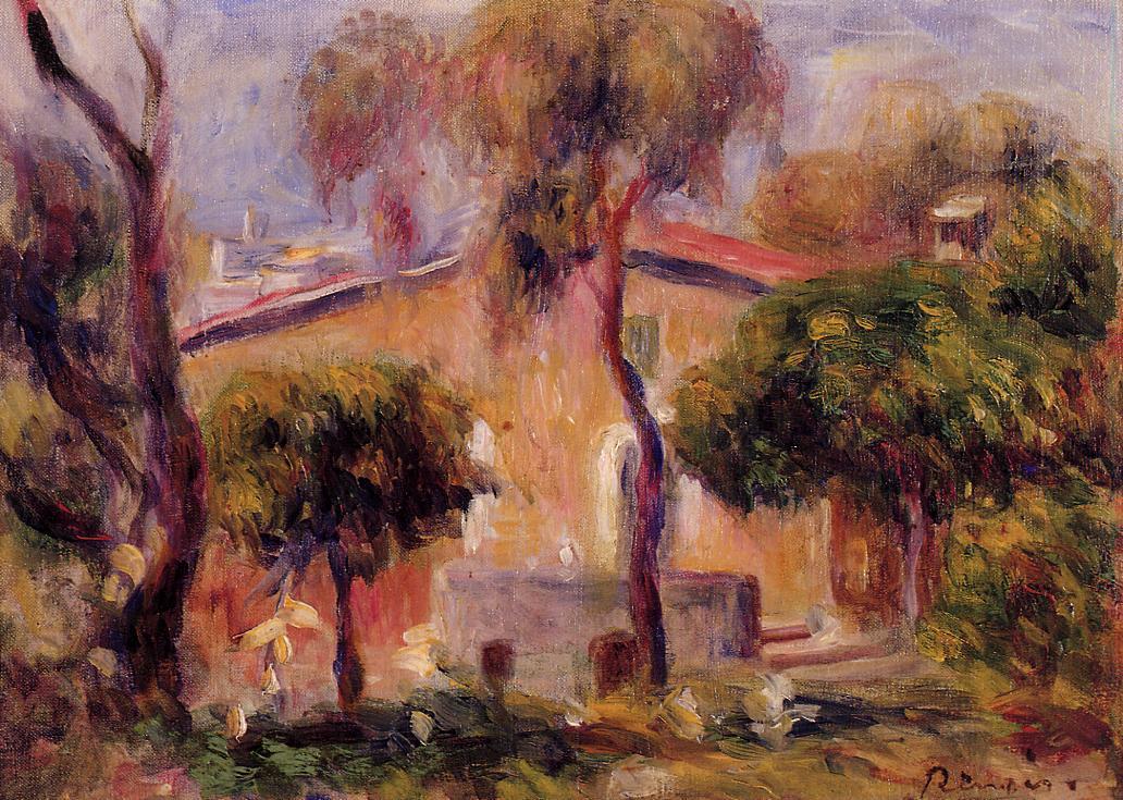 Houses in Cagnes (1908) - Pierre-Auguste Renoir Tablo