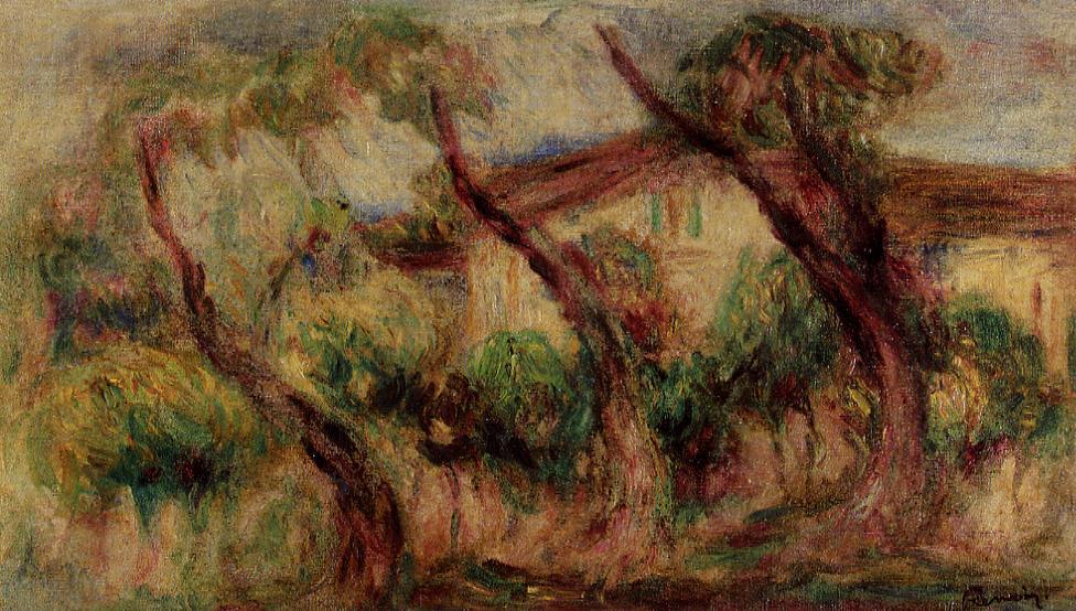 In the Garden of Collettes at Cagnes - Pierre-Auguste Renoir Tablo