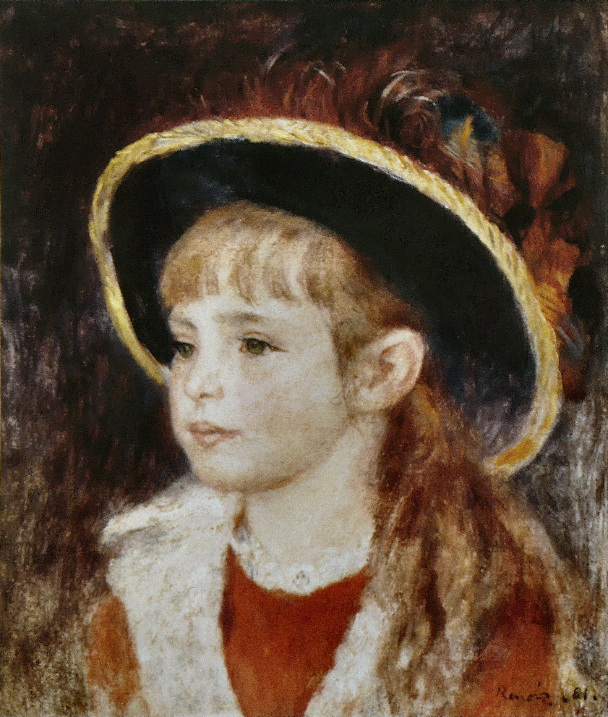 Jeanne Henriot (Fillette au chapeau bleu) (1881) - Pierre-Auguste Renoir Tablo