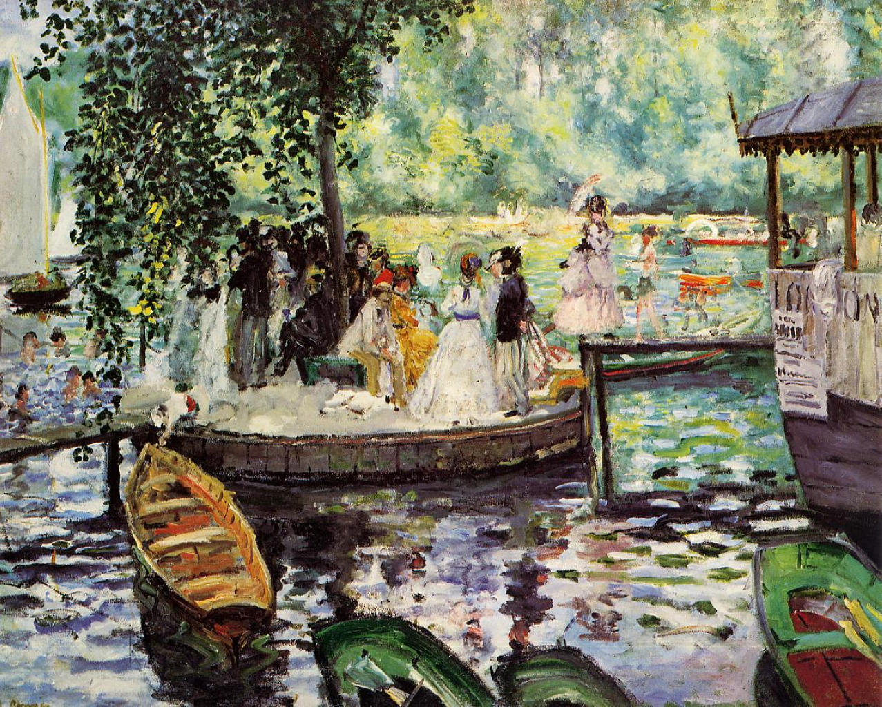 La Grenouillere (1869) - Pierre-Auguste Renoir Tablo