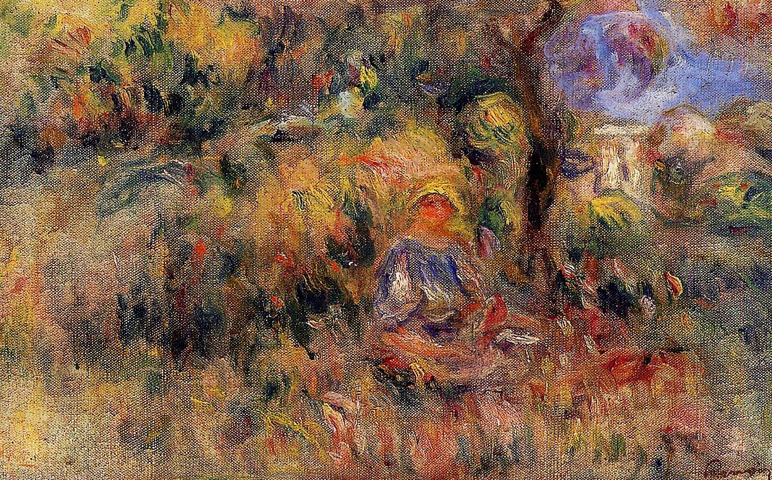 Landscape (sketch) (1917) - Pierre-Auguste Renoir Tablo