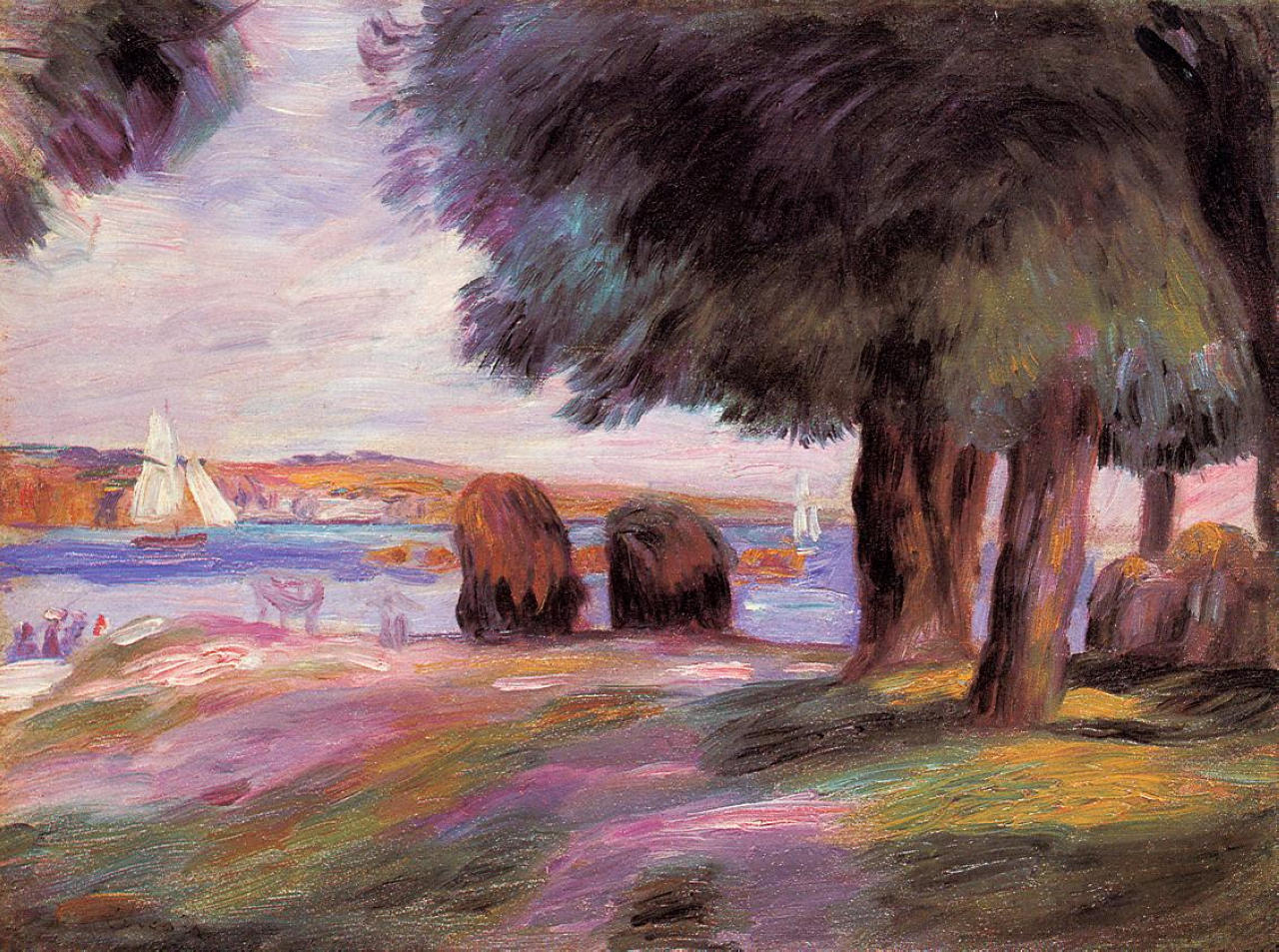 Landscape (1895) - Pierre-Auguste Renoir Tablo