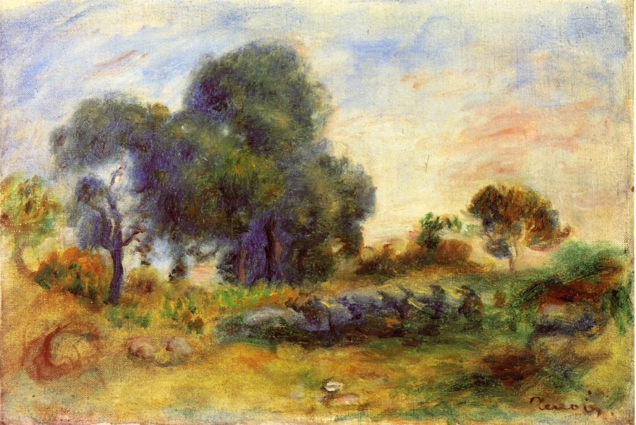 Landscape (1913) - Pierre-Auguste Renoir Tablo