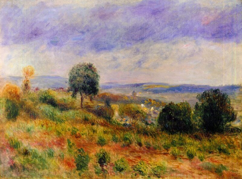 Landscape Auvers sur Oise (1901) - Pierre-Auguste Renoir Tablo