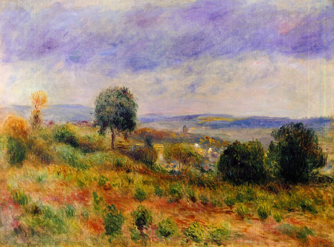 Landscape Auvers sur Oise (1901) - Pierre-Auguste Renoir Tablo